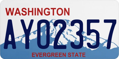WA license plate AYO2357