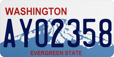 WA license plate AYO2358