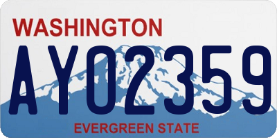 WA license plate AYO2359