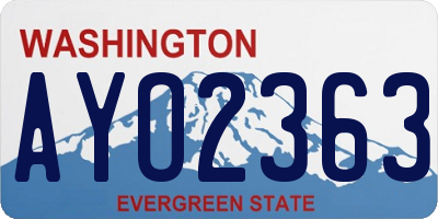 WA license plate AYO2363