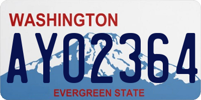 WA license plate AYO2364