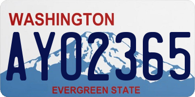WA license plate AYO2365