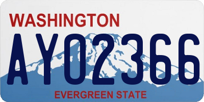 WA license plate AYO2366