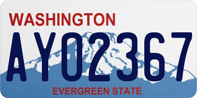 WA license plate AYO2367