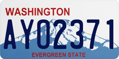 WA license plate AYO2371