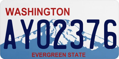 WA license plate AYO2376