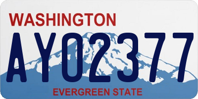 WA license plate AYO2377