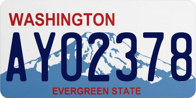 WA license plate AYO2378