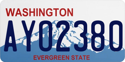 WA license plate AYO2380