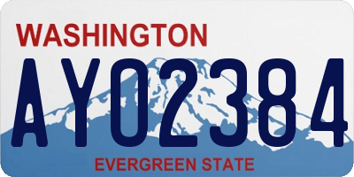 WA license plate AYO2384