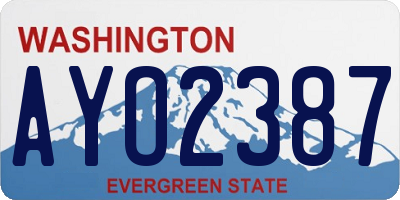 WA license plate AYO2387
