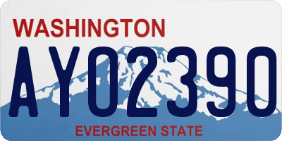 WA license plate AYO2390