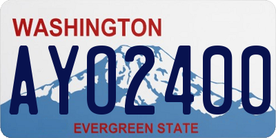 WA license plate AYO2400