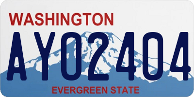 WA license plate AYO2404