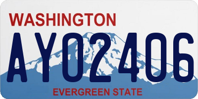 WA license plate AYO2406
