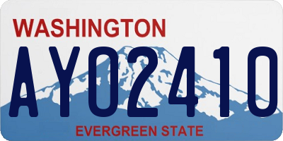 WA license plate AYO2410