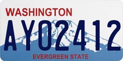 WA license plate AYO2412