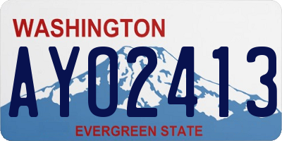 WA license plate AYO2413