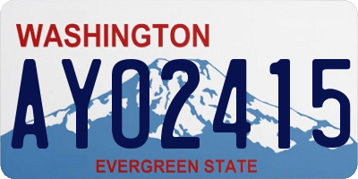 WA license plate AYO2415