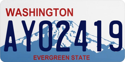 WA license plate AYO2419