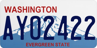 WA license plate AYO2422