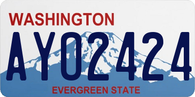 WA license plate AYO2424
