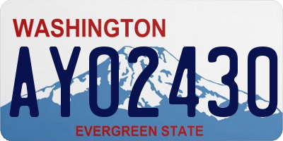 WA license plate AYO2430