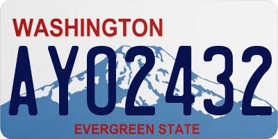 WA license plate AYO2432