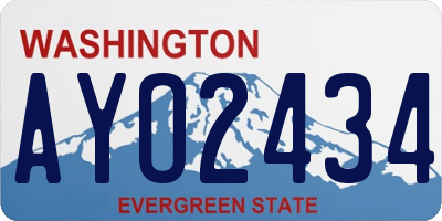 WA license plate AYO2434