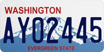 WA license plate AYO2445