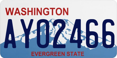 WA license plate AYO2466