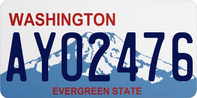 WA license plate AYO2476
