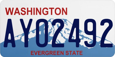 WA license plate AYO2492