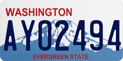 WA license plate AYO2494
