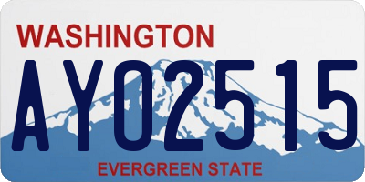 WA license plate AYO2515