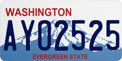 WA license plate AYO2525
