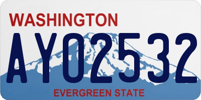 WA license plate AYO2532