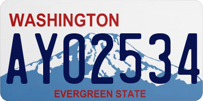 WA license plate AYO2534