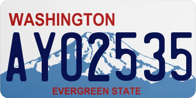 WA license plate AYO2535