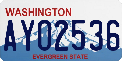 WA license plate AYO2536