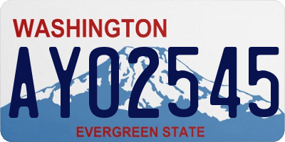 WA license plate AYO2545