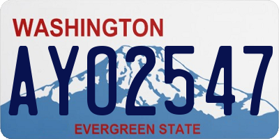 WA license plate AYO2547