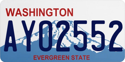 WA license plate AYO2552