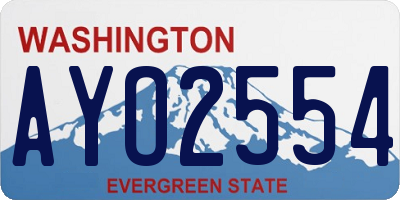 WA license plate AYO2554