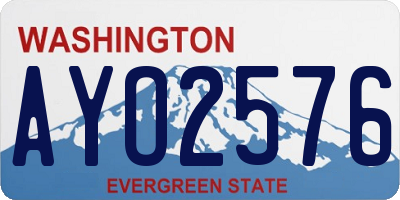 WA license plate AYO2576