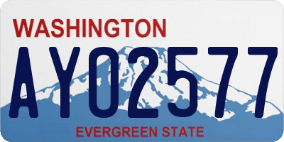 WA license plate AYO2577