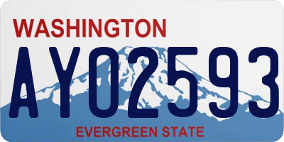 WA license plate AYO2593