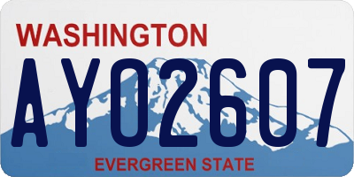 WA license plate AYO2607