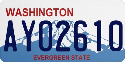 WA license plate AYO2610
