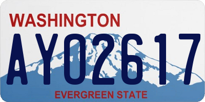 WA license plate AYO2617